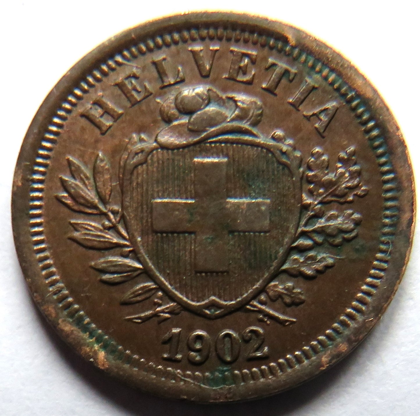 1902 Switzerland One Rappen Coin