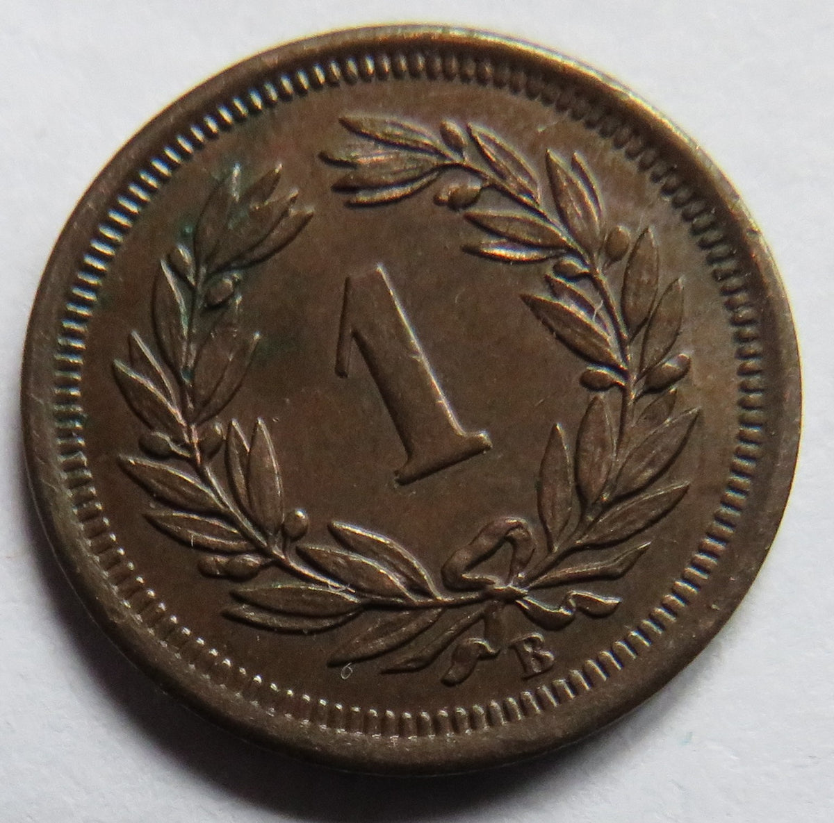 1902 Switzerland One Rappen Coin
