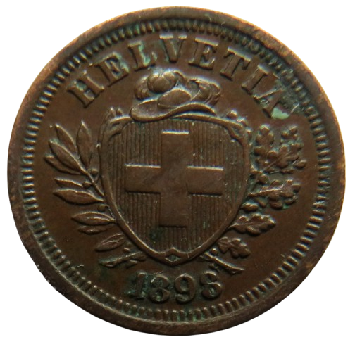 1898 Switzerland One Rappen Coin