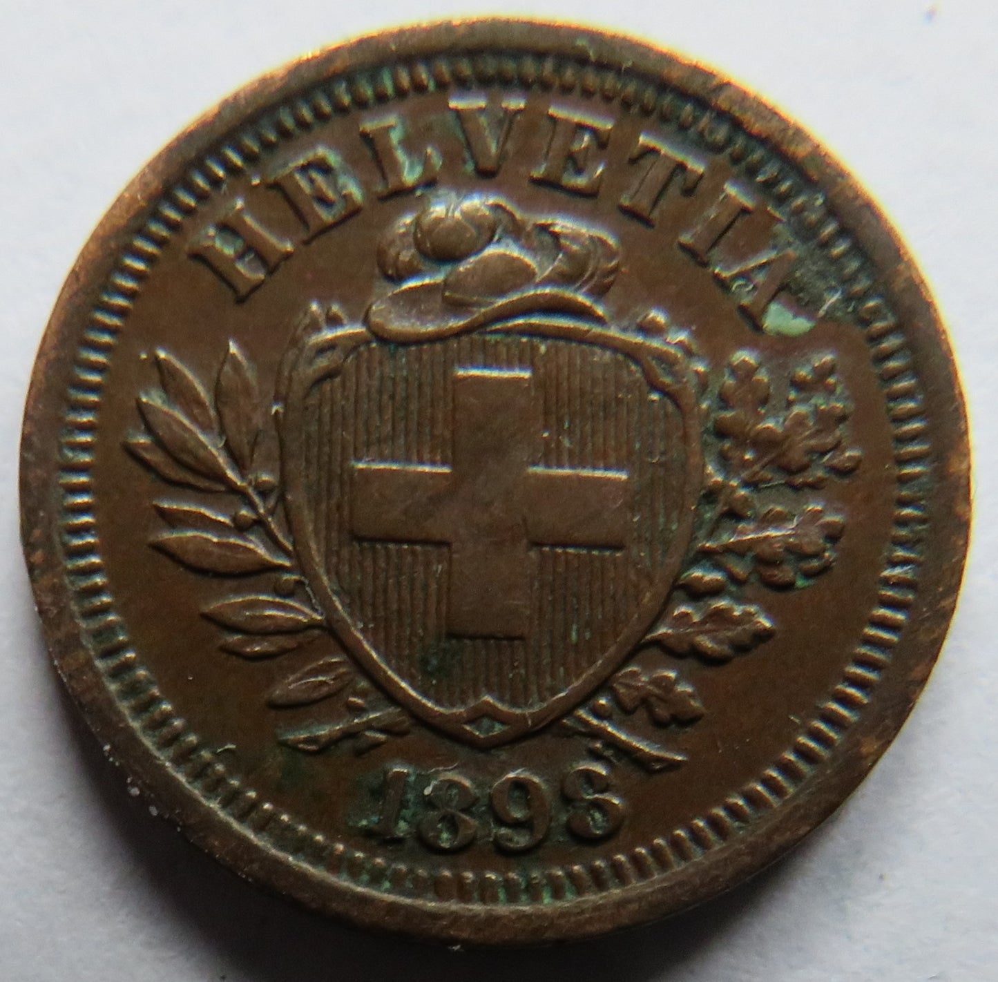 1898 Switzerland One Rappen Coin