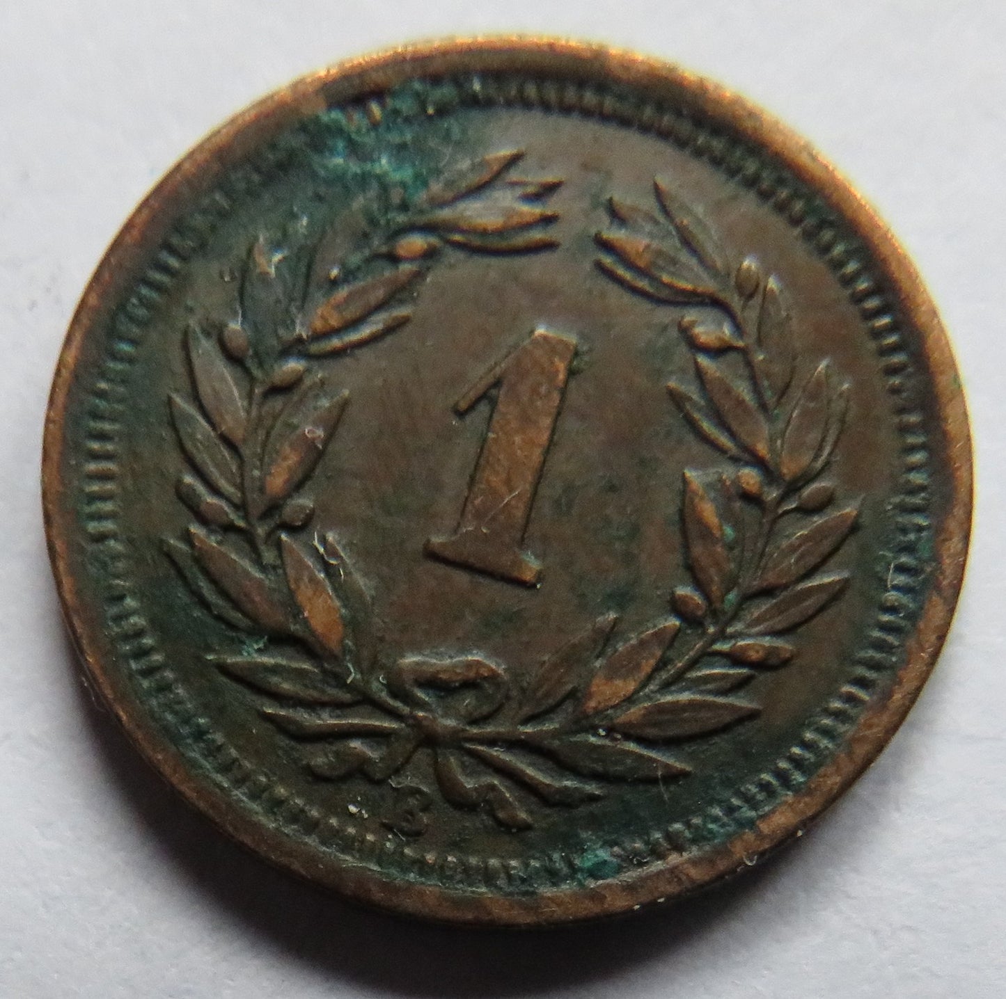 1898 Switzerland One Rappen Coin