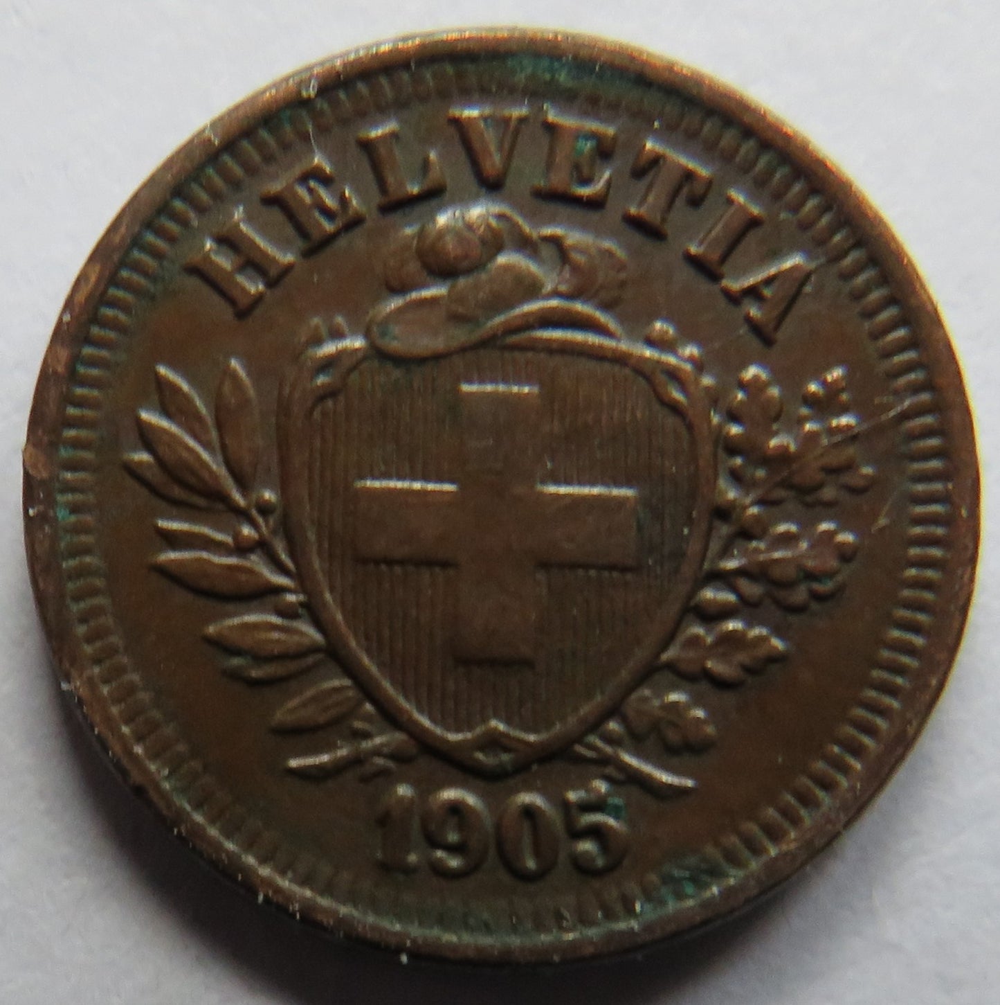 1905 Switzerland One Rappen Coin
