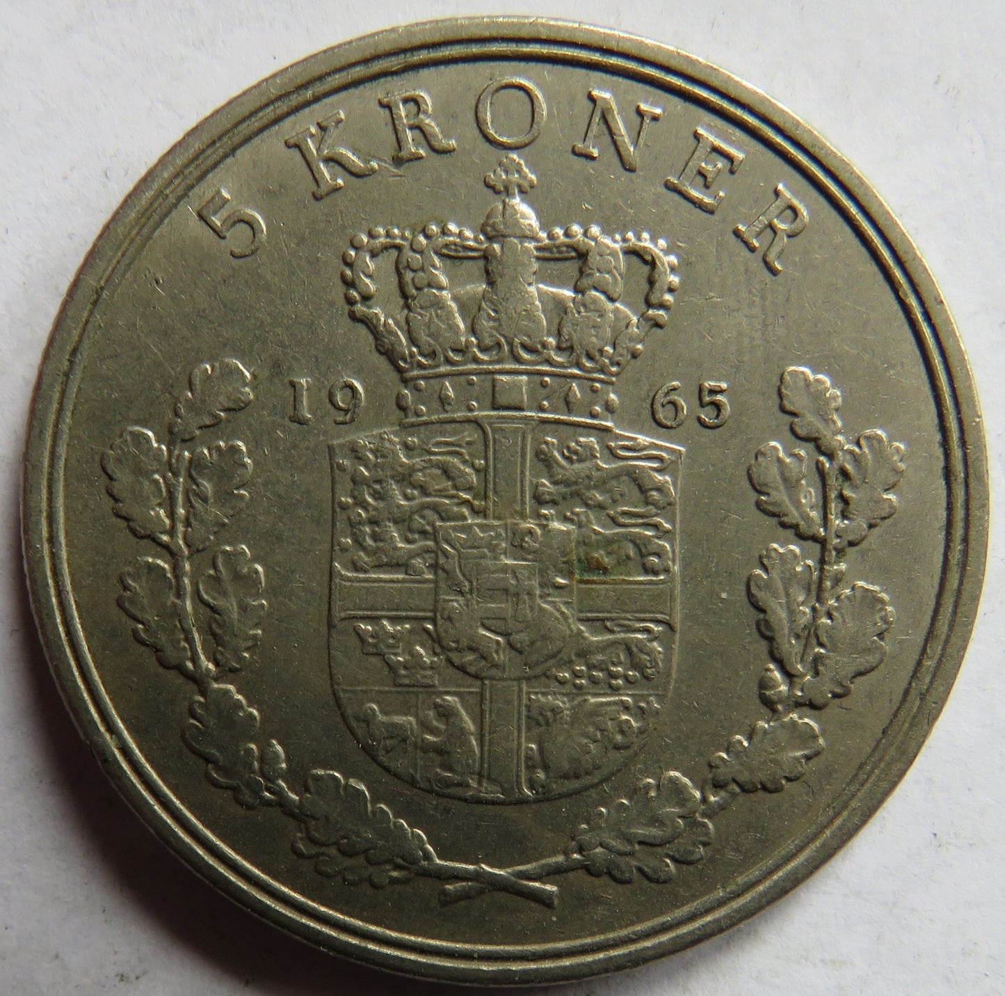 1965 Denmark 5 Kroner Coin