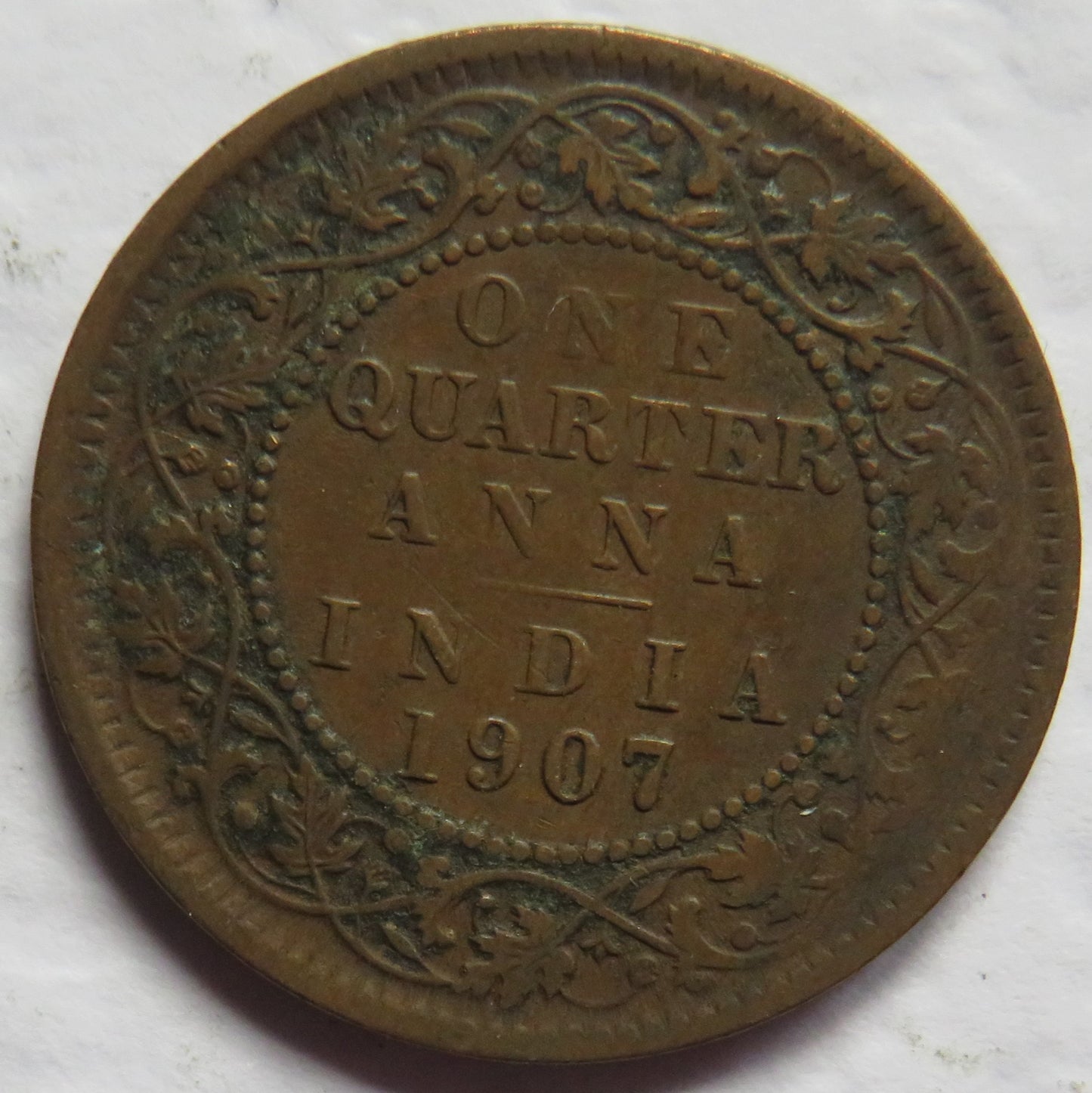 1907 King Edward VII India 1/4 Quarter Anna Coin
