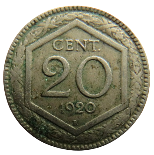 1920 Italy 20 Centesimi Coin