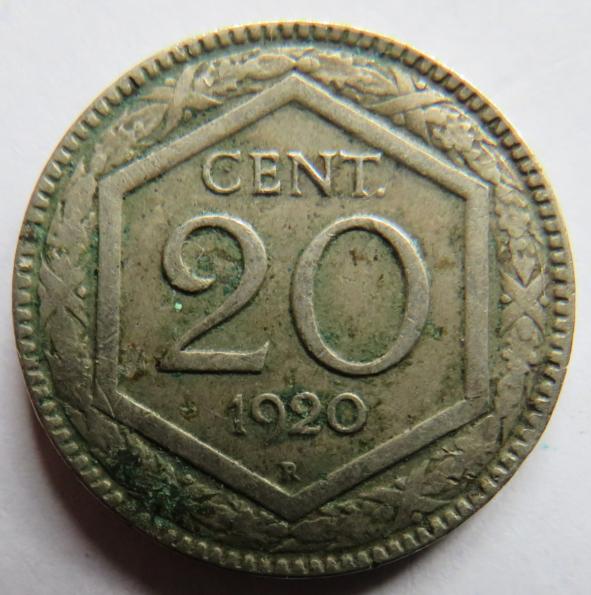 1920 Italy 20 Centesimi Coin