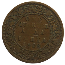 Load image into Gallery viewer, 1908 King Edward VII India 1/4 Quarter Anna Coin
