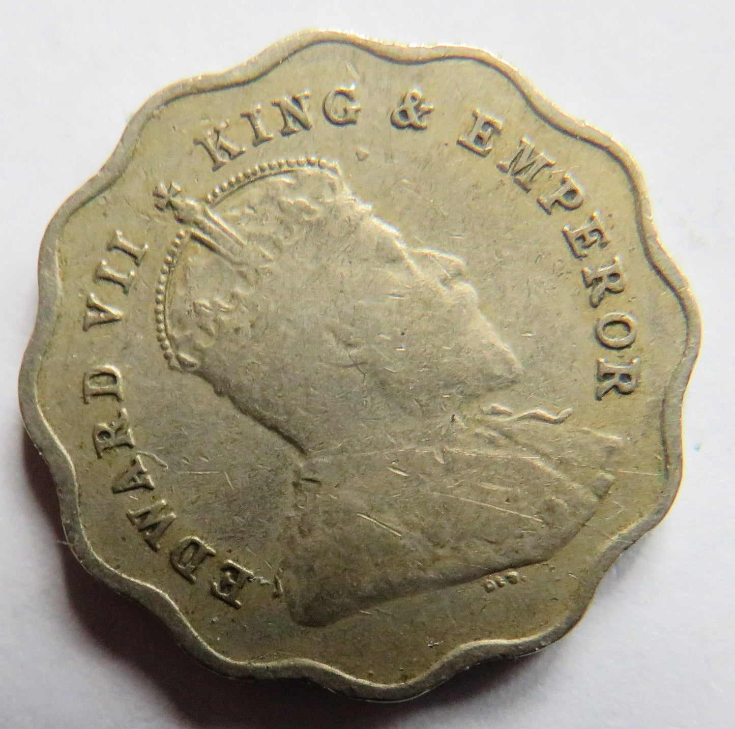 1910 King Edward VII India One Anna Coin