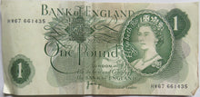 Load image into Gallery viewer, Bank of England £1 One Pound Banknote J.B. Page (HW67)
