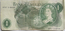 Load image into Gallery viewer, Bank of England £1 One Pound Banknote J.B. Page (HY37)
