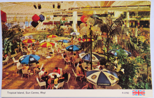 Vintage Postcard of Tropical Island, Sun Centre, Rhyl