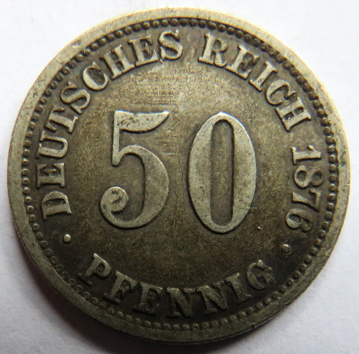 1876-E Germany Silver 50 Pfennig Coin