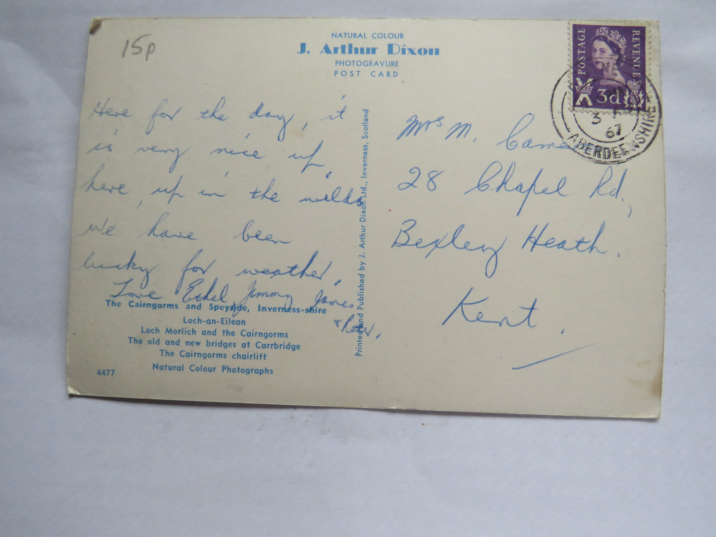 Vintage Postcard of The Cairngorms 1967