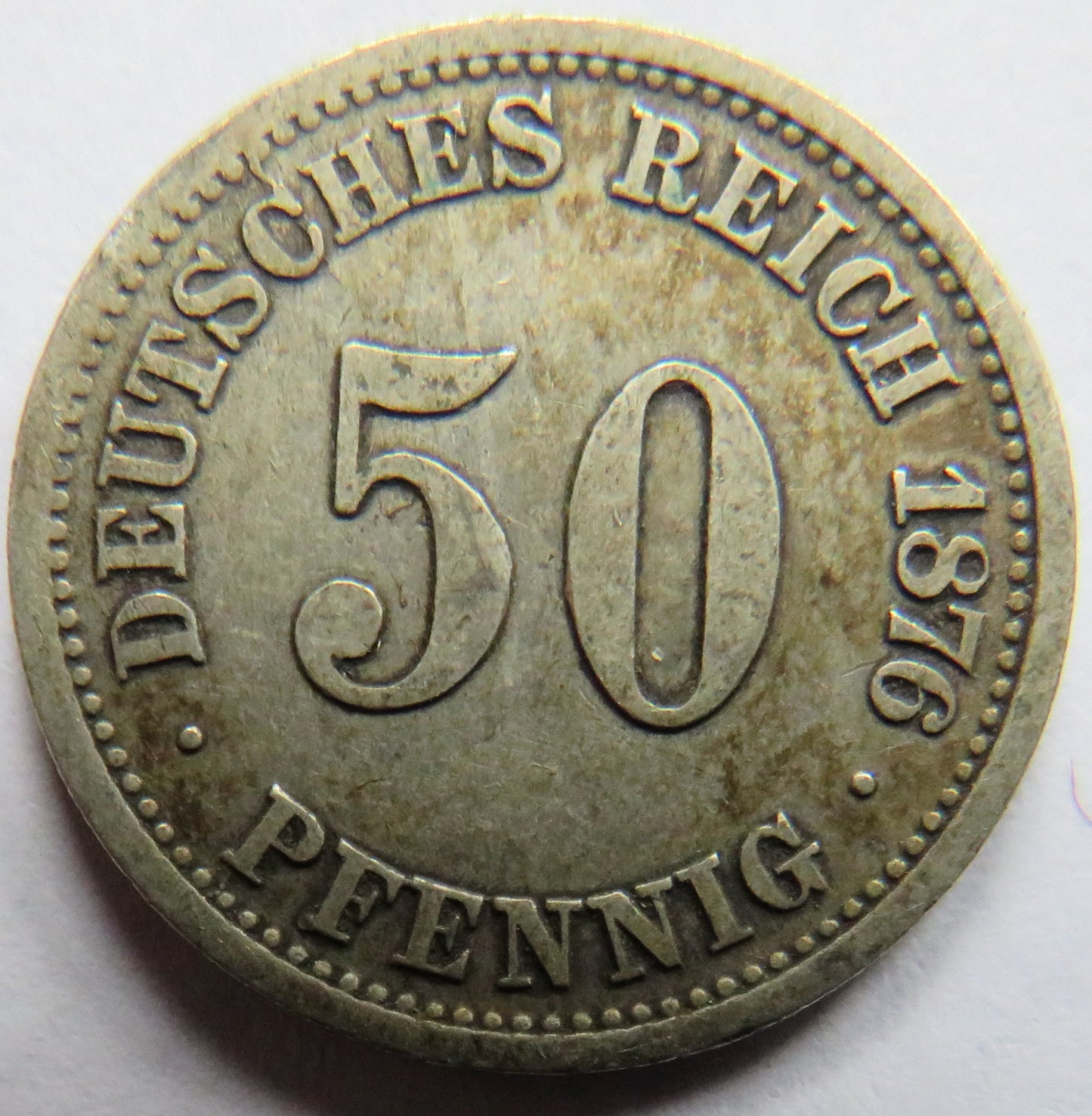 1876-A Germany Silver 50 Pfennig Coin