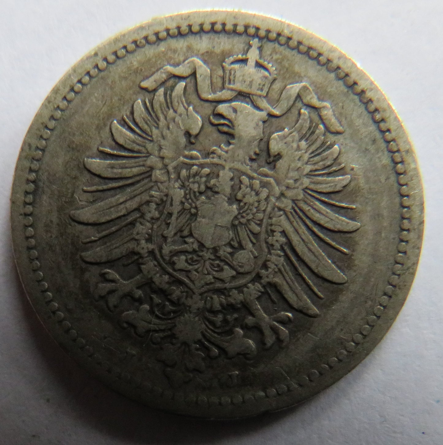 1876-J Germany Silver 50 Pfennig Coin