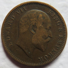 Load image into Gallery viewer, 1908 King Edward VII India One Quarter Anna Coin
