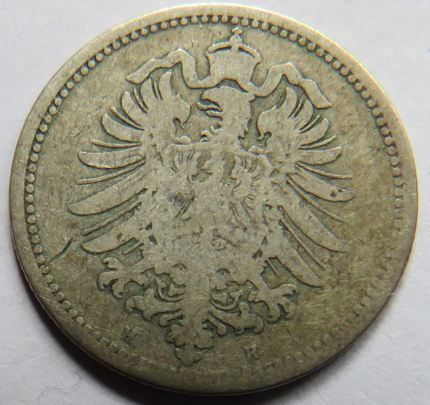 1875-H Germany Silver 20 Pfennig Coin