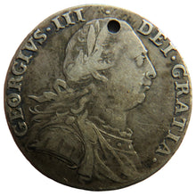 Load image into Gallery viewer, 1787 King George III Silver Shilling Coin (Holed)
