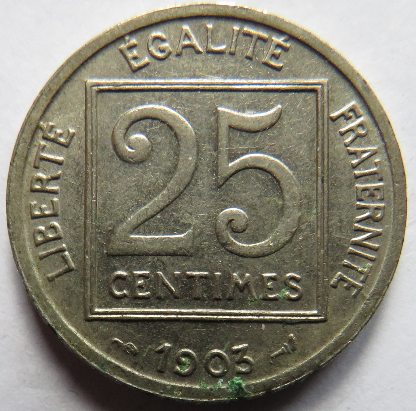 1903 France 25 Centimes Coin