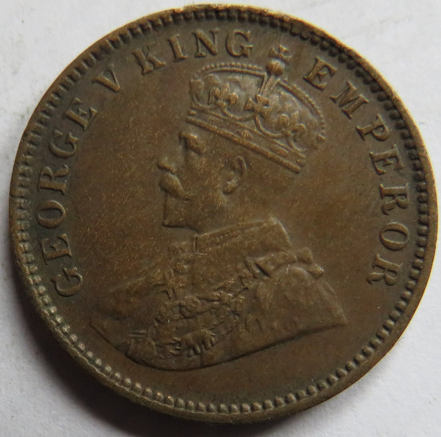 1935 King George V India 1/4 Anna Coin