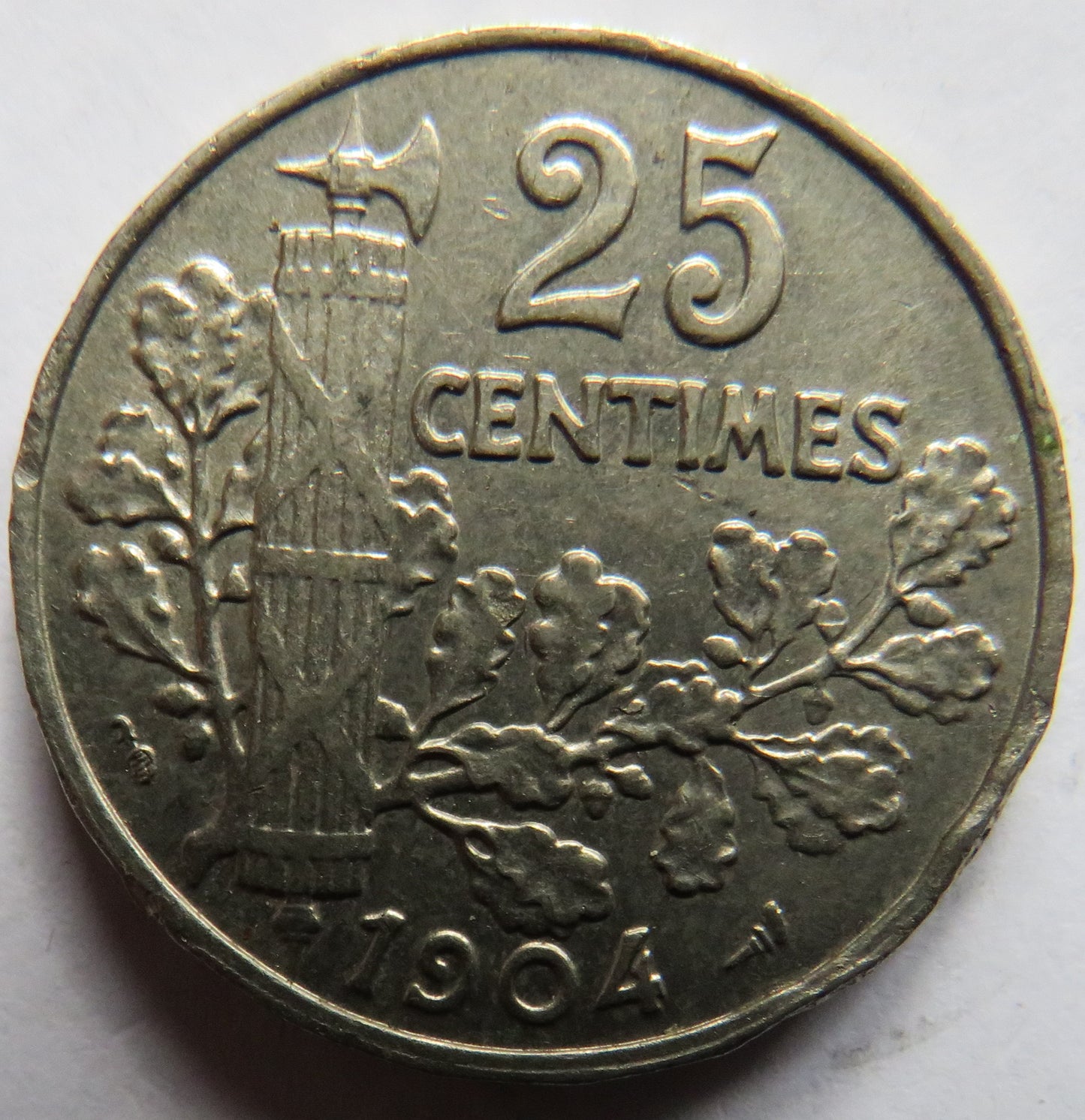 1904 France 25 Centimes Coin