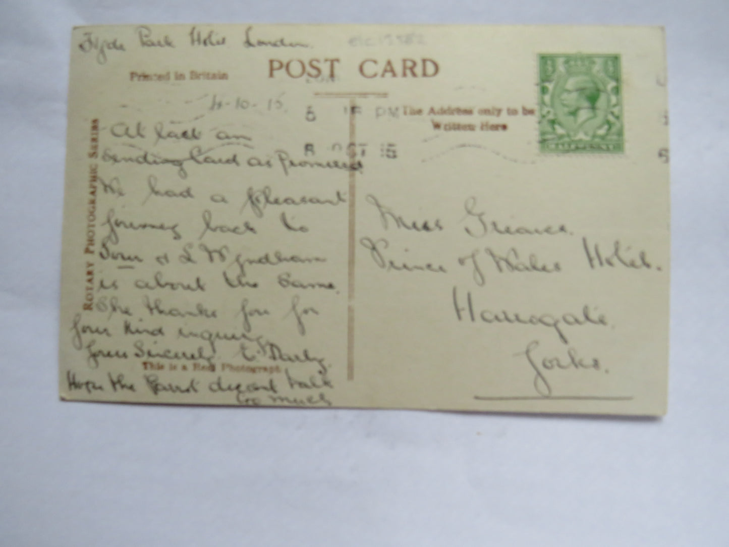 Vintage Postcard of Royal Horse Guards, Whitehall, London, 1915