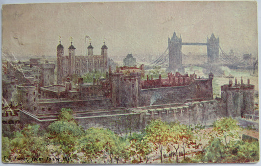 Vintage Postcard of The Tower, from Tower Hill, Cassell's Art Postcards, 1905
