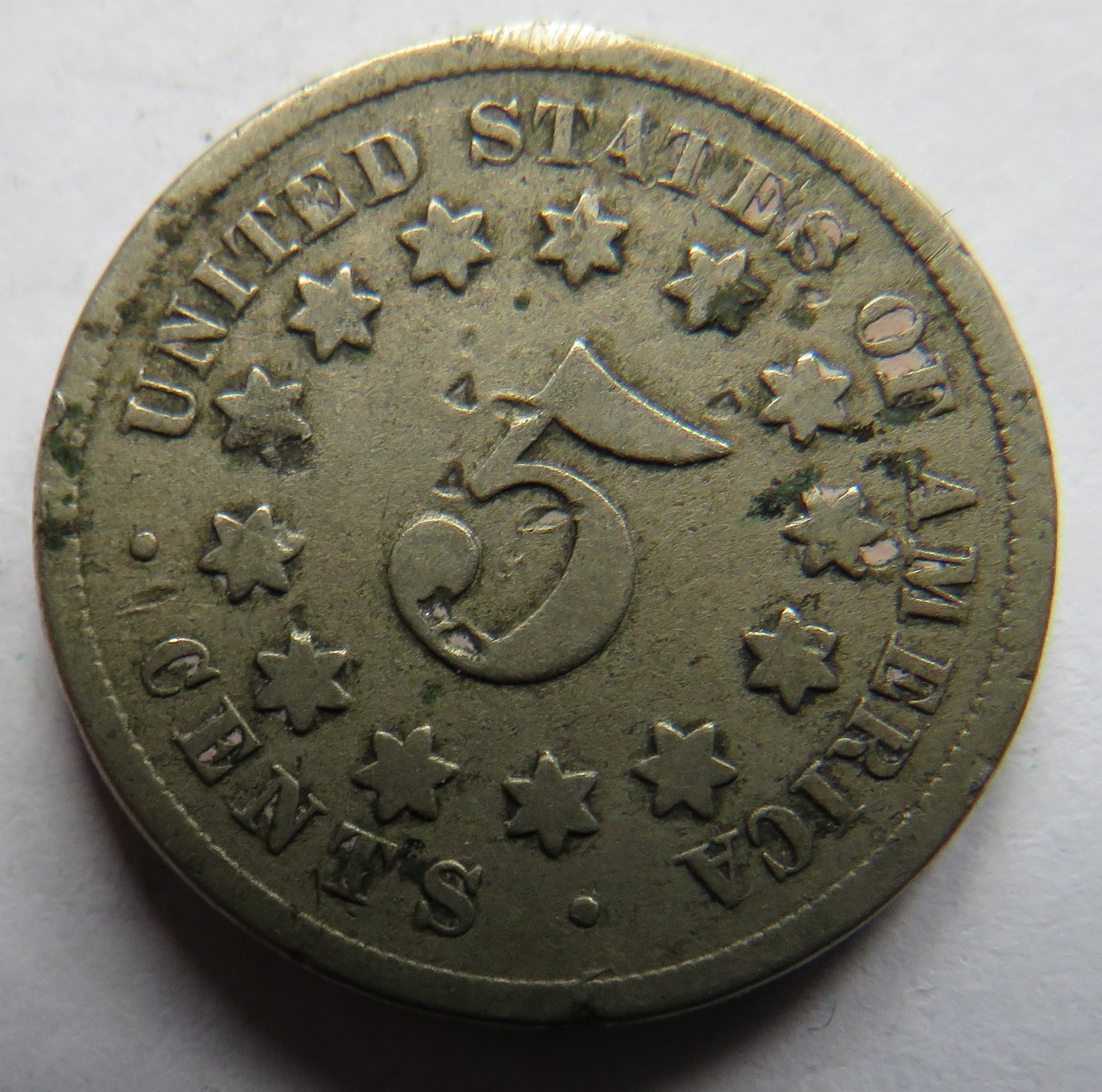 1869 USA Shield 5 Cents / Nickel Coin