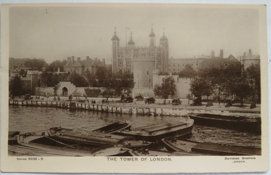 Vintage Postcard of The Tower of London, Davidson Brothers, London