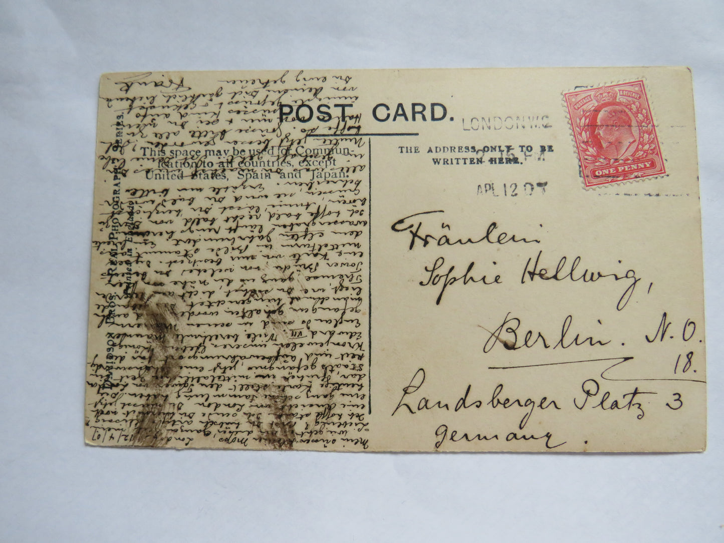 Vintage Postcard of The Tower of London, Davidson Brothers, London