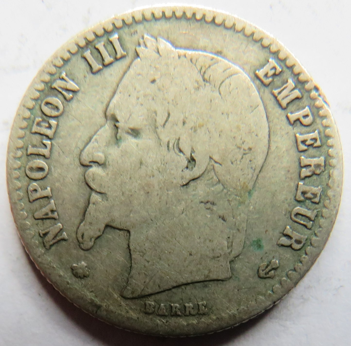 1867-A France Silver 50 Centimes Coin