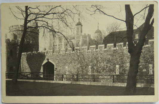 Vintage Postcard of The Tower of London, General View Shewing Ramparts