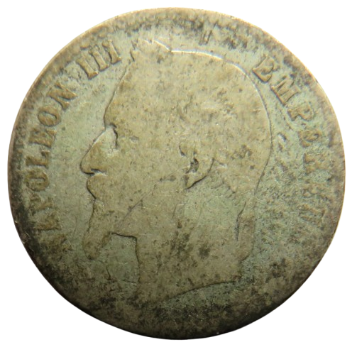 1866 France Silver 50 Centimes Coin