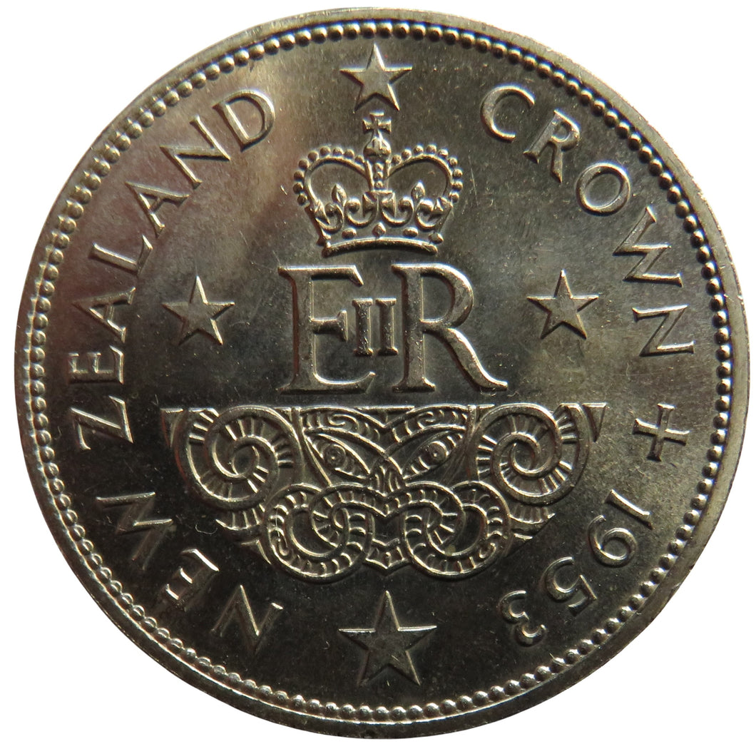 1953 Queen Elizabeth II New Zealand Crown Coin