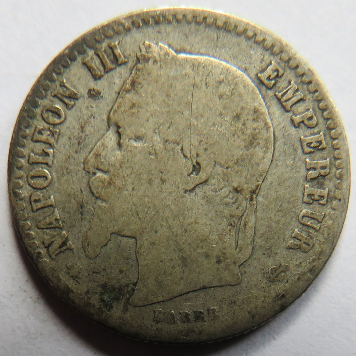 1864-A France Silver 50 Centimes Coin