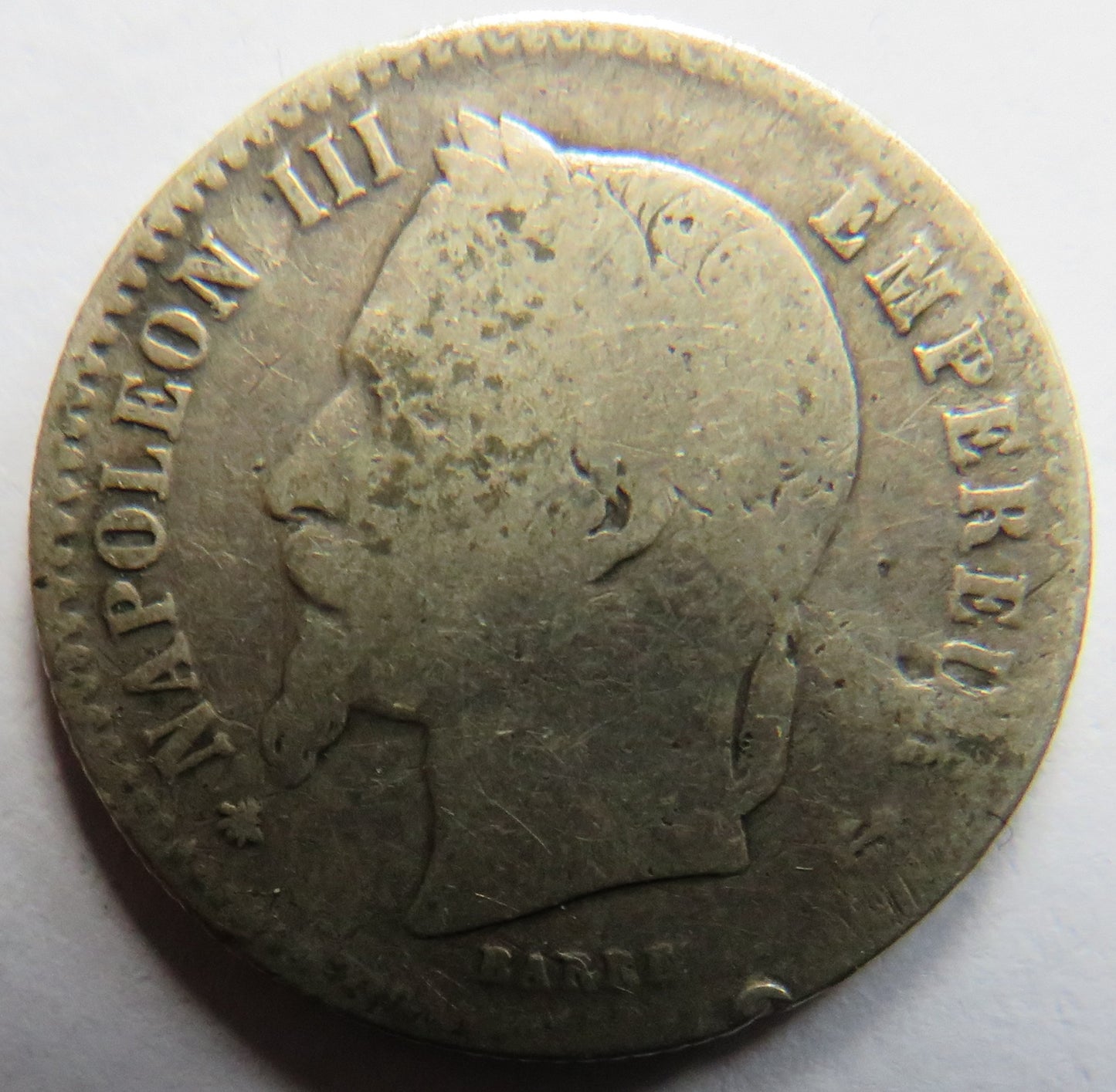 1864-A France Silver 50 Centimes Coin