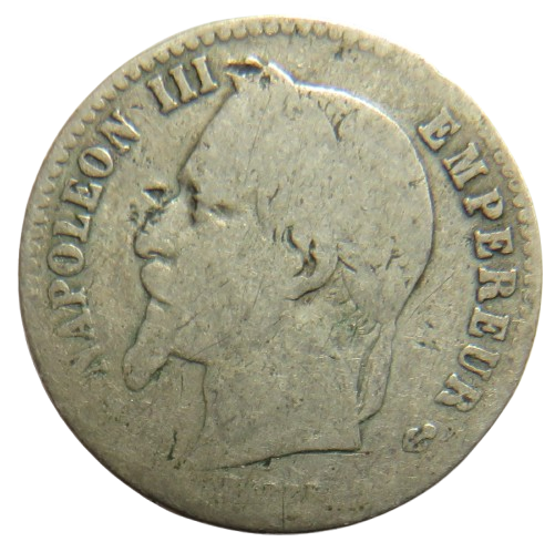1868-A France Silver 50 Centimes Coin