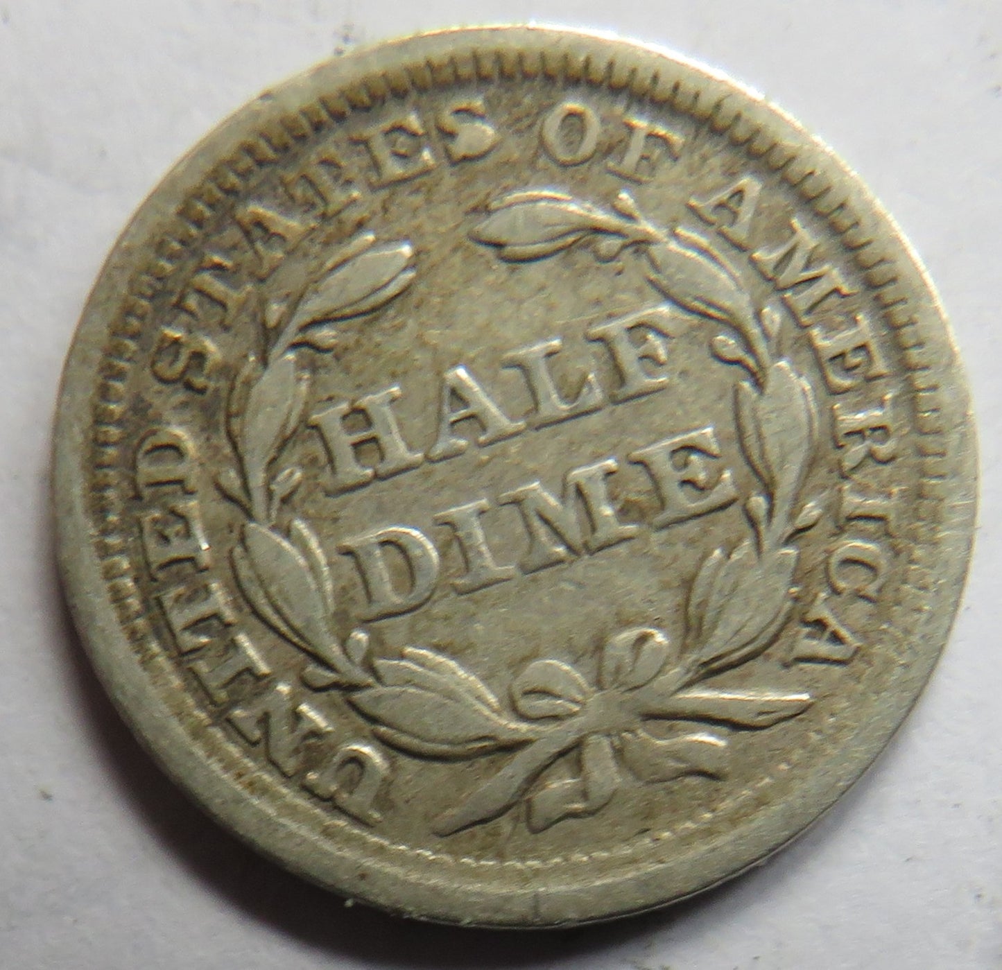 1857 USA Seated Liberty Silver Half Dime Coin