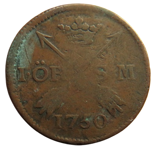 1750 Sweden One Ore Coin