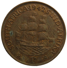 Load image into Gallery viewer, 1942 King George VI South Africa One Penny Coin
