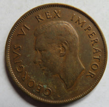 Load image into Gallery viewer, 1942 King George VI South Africa One Penny Coin
