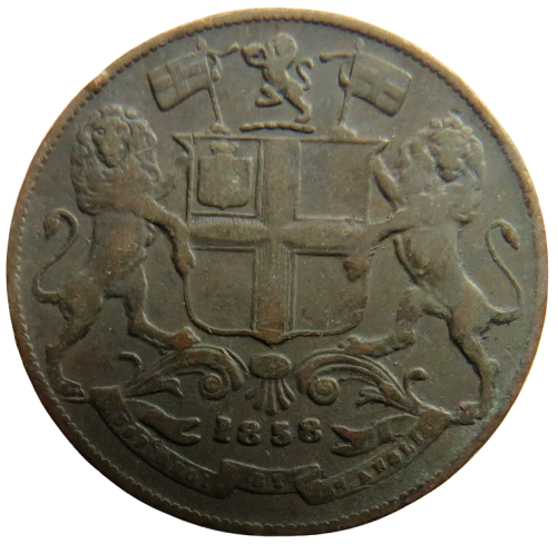 1858 East India Company 1/4 Quarter Anna Coin