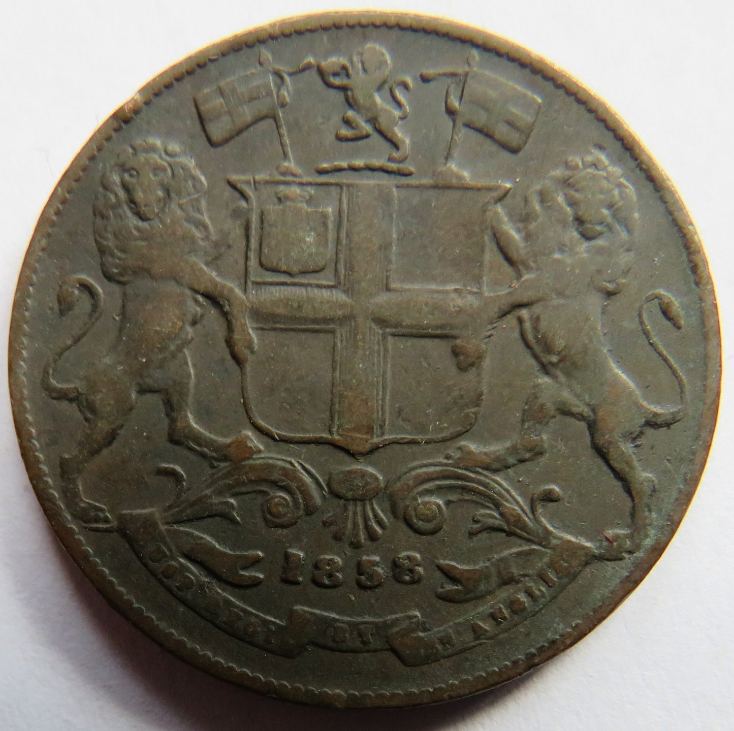 1858 East India Company 1/4 Quarter Anna Coin
