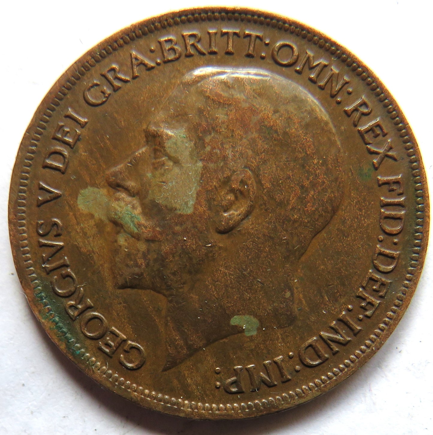 1919 King George V One Penny Coin - Great Britain