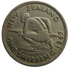 Load image into Gallery viewer, 1947 King George VI New Zealand One Shilling Coin
