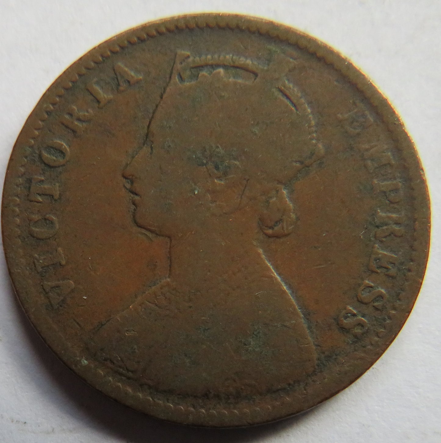 1889 Queen Victoria India 1/4 Quarter Anna Coin