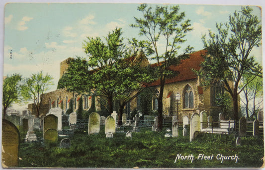 Vintage Postcard of North Fleet Church