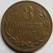 Load image into Gallery viewer, 1947-H Guernsey 8 Doubles Coin
