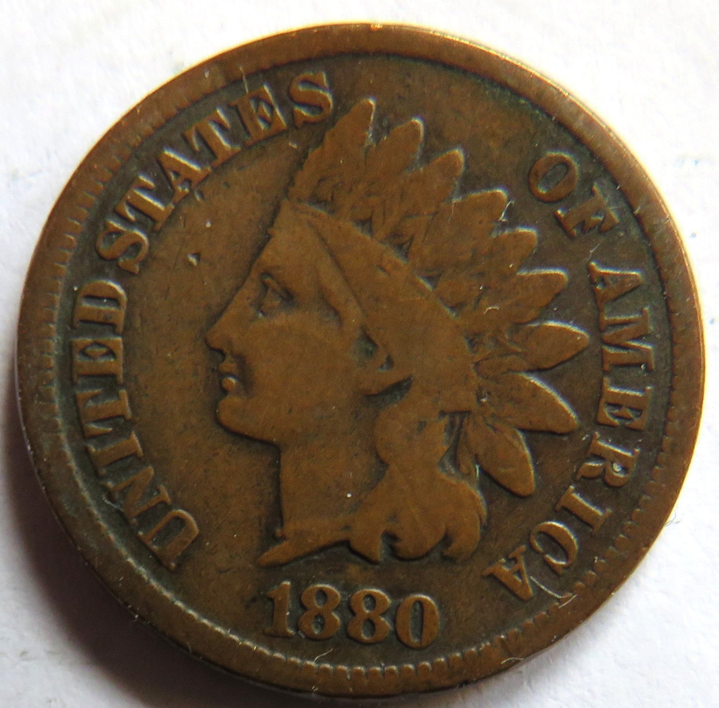 1880 USA Indian Head One Cent Coin