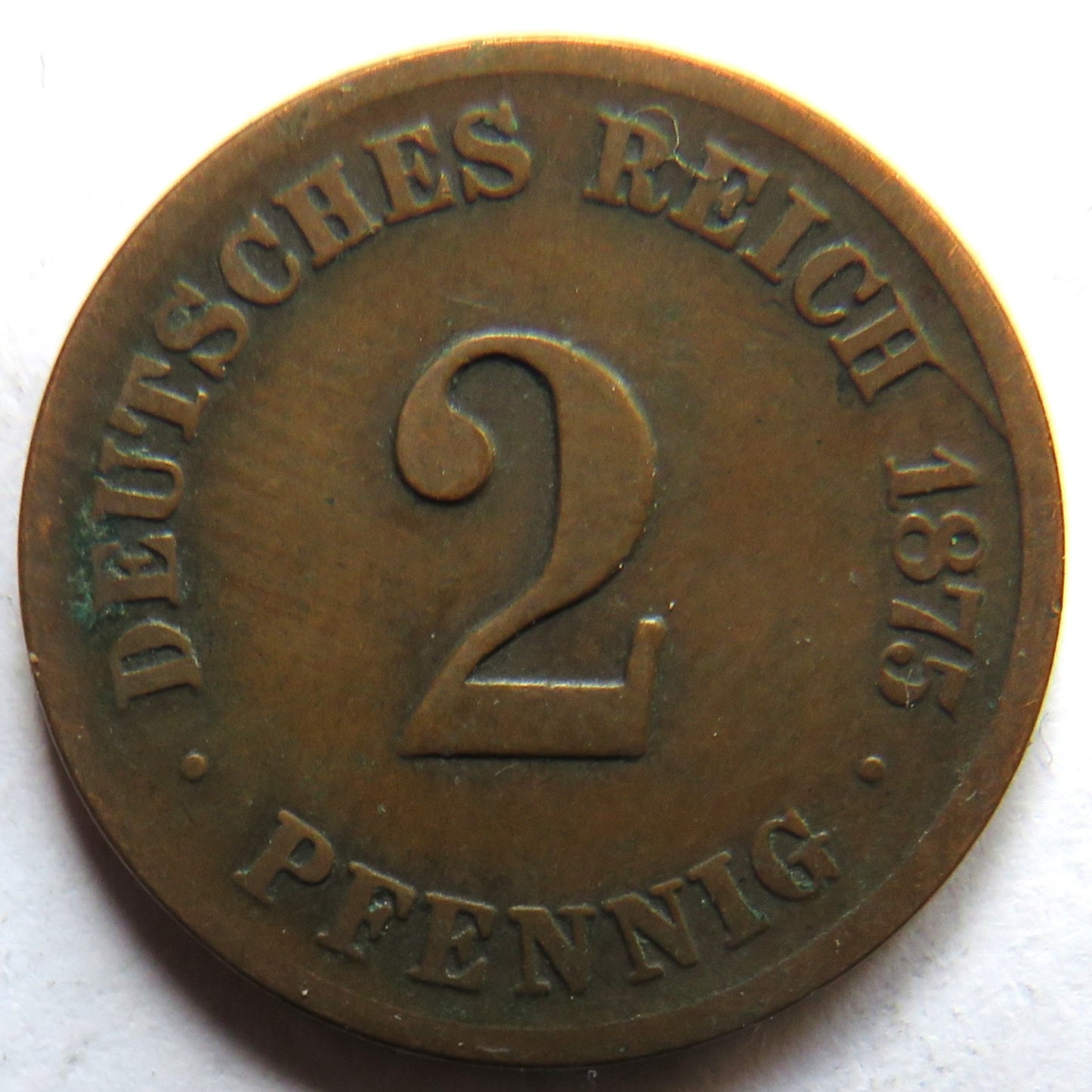 1875-G Germany 2 Pfennig Coin